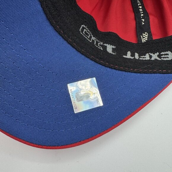 Mitchell & Ness Philadelphia 76ers Core Basic Red Adjustable Snapback Hat Cap - Picture 4 of 12